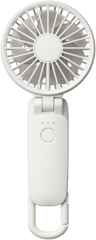 リズム(RHYTHM) ハンディファン 2025 大風量 静音 3WAY (手持ち 首掛け 卓上) [国内メーカー] 風量5段階 Type-C対応 カラビナ＆ストラップ付き 小型 携帯扇風機 Silky Wind Mobile 3.2 ライトグレー (オフホワイト) 9ZF040RH08