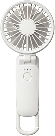 リズム(RHYTHM) ハンディファン 2025 大風量 静音 3WAY (手持ち 首掛け 卓上) [国内メーカー] 風量5段階 Type-C対応 カラビナ＆ストラップ付き 小型 携帯扇風機 Silky Wind Mobile 3.2 ライトグレー (オフホワイト) 9ZF040RH08