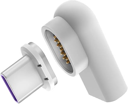 CIO マグネット変換アダプタ USB-C(メス) to USB-C(オス) L字 タイプc ケーブル 磁石で脱着可能に 100W USB2.0 480Mbps(映像非対応)(ホワイト)