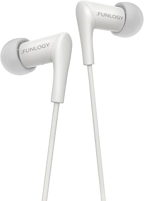 FUNLOGY Wired Earbuds (イヤホン/有線イヤホン) 【VGP2025 SUMMERコスパ大賞受賞/カナル型/ASMR/ゲーミング/AUX/3.5mm L字プラグ/日本ブランド】 (ホワイト)