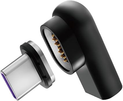 CIO マグネット変換アダプタ USB-C(メス) to USB-C(オス) L字 タイプc ケーブル 磁石で脱着可能に 100W USB2.0 480Mbps(映像非対応)(ブラック)