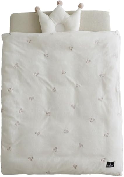 プッパプーポ 洗える ベビー布団セット 5点 [パイル] 綿100%01チェリー×ベージュ ミニ