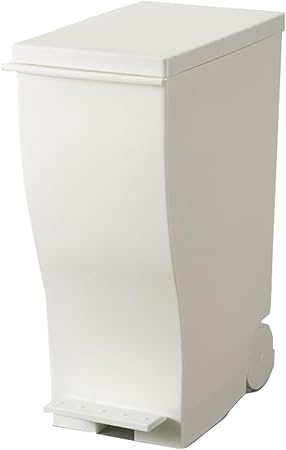 I'mD (アイムディー) ふた付き ゴミ箱 キャスター付 Kcud クード スリムペダル ホワイト 33L KUD30W 45リットルゴミ袋対応 分別 スリム ペダル式 おしゃれ