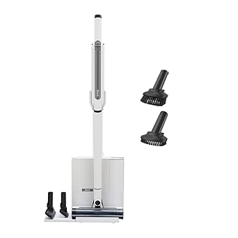 Shark シャーク 掃除機 自動ゴミ収集ドック付き スティッククリーナー [ CS150JAE + ブラシセット ] EVOPOWER SYSTEM STD + コードレス掃除機 自動 ゴミ収集ドック コードレススティック 充電式 ホワイト