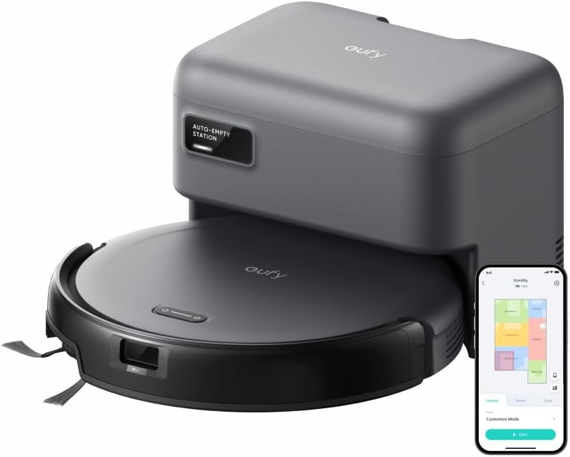 Anker Eufy (ユーフィ) Robot Vacuum Auto-Empty C10 (ロボット掃除機) 【自動ゴミ収集ステーション/伸縮サイドブラシ/毛絡み除去システム/レーザーマッピング/アプリ操作/落下防止/薄型】