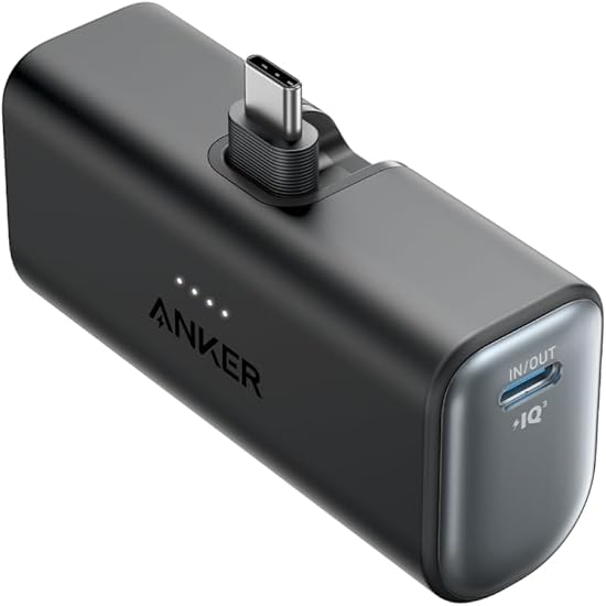 Anker Nano Power Bank (22.5W, Built-In USB-C Connector) (モバイルバッテリー 5000mAh 小型コンパクト)【PowerIQ搭載/USB-C一体型】 iPhone 16 / 15 シリーズ/Switch 2対応 (ブラック)