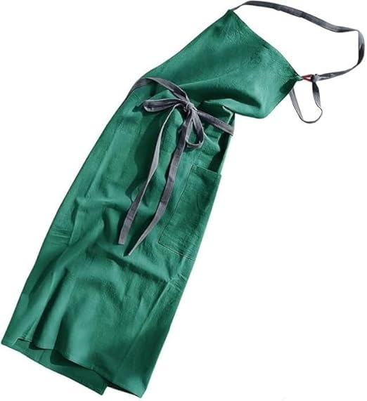 [DXTOXS] 首掛け リネン カフェ風 シンプル おしゃれ ナチュラル 北欧風 無地 おしりが隠れる ポケット付き 男女兼用