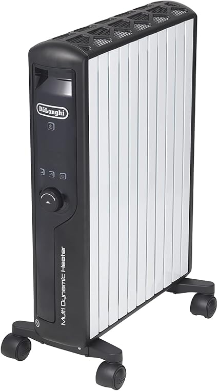 De'Longhi (デロンギ) マルチダイナミックヒーター MDHU15-BK 電気ヒーター ゼロ風暖房 節電 直感操作クリックノブ リモコン付き 表面温度約60℃ 節電 [10-13畳] [ピュアホワイト×マットブラック] デロンギファミリー登録で5年保証
