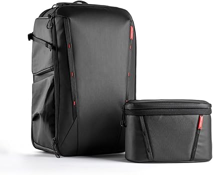 [PGYTECH] OneMo 2 BackPack (ワンモーツーバックパック) カメラバッグ ドローンバッグ 大容量バックパック リュック ビルトインポーチ付き 拡張 クラムシェルデザイン 防滴 YKKファスナー (スペースブラック, 35L)