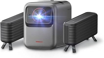 Anker Nebula X1 プロジェクター & 専用サテライト スピーカー セット【4K 3色レーザー 短焦点 単焦点 ホームシアター 家庭用 AI全自動スクリーン調整 3500ANSIルーメン 電動ジンバル 内蔵 光学ズーム 高輝度 自動台形補正 オートフォーカス Google TV搭載 Netflix対応 低遅延 Wi-Fiスピーカー ネビュラ エックス1】