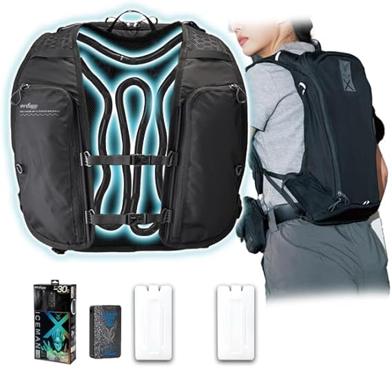 [uniform station] 【2025年 ICEMAN PRO-X2（アイスマン ProX2 ブラック）交換用ボトル1個プレゼント】水冷服(ICMPX2-BLV-SET) + プレゼントボトル - 水冷ベスト 山真製鋸(Y'sGOD) アイスマンベストプロX2 メモ帳付