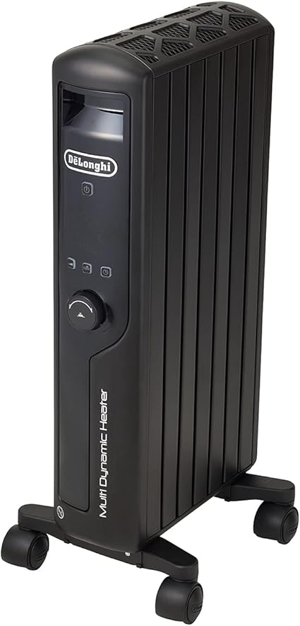 De'Longhi (デロンギ) マルチダイナミックヒーター MDHU09-PB 電気ヒーター ゼロ風暖房 節電 直感操作クリックノブ リモコン付き 表面温度約60℃ 節電 [6-8畳] [マットブラック] デロンギファミリー登録で5年保証