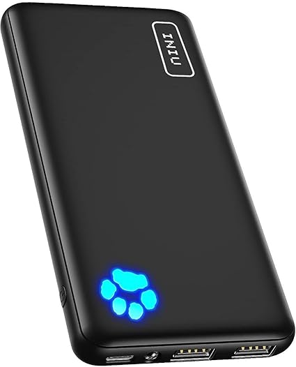INIU Mobile Battery, 10,000 mAh, Large Capacity, Lightweight, Compact, 3 Devices Simultaneously Charged (USB-C Input/Output, LED Light, PSE Certified, Low Current Mode), Mobile Battery, Portable,