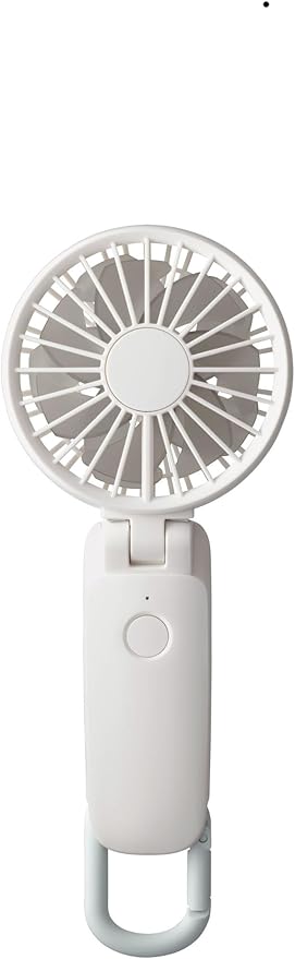 リズム(RHYTHM) ハンディファン 2024 静音 首掛け 卓上 USB充電式 [国内メーカー] 強力 弱でも涼しい 2重反転ファン DCモーター カラビナ＆ストラップ付き 小型 携帯扇風機 にも 卓上扇風機 にもなる Silky Wind Mobile 3.1 オフホワイト (ライトグレー) 9ZF036RH82