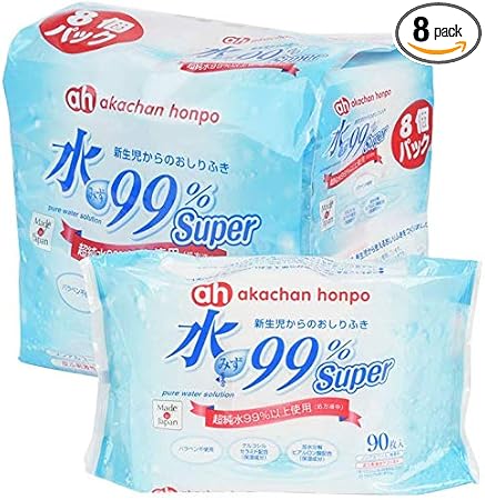 赤ちゃん本舗　水99％ Super おしりふき 90枚×8個パック