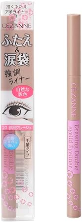 セザンヌ 描くふたえアイライナー 20 影用グレージュ 0.6ml ふたえを強調 リキッドアイライナー