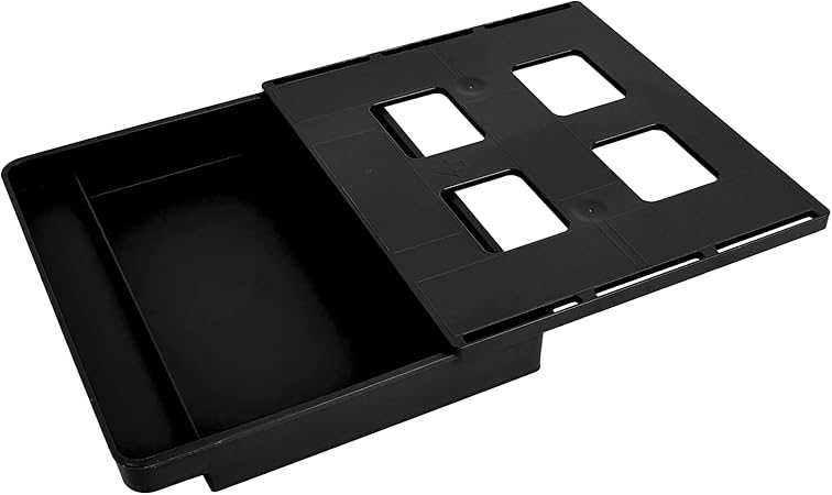 【耐荷重1.7kg】後付け引き出し W32×D28.5×H5.8cm 仕切り付き 落下防止ストッパー付き 強力シール 簡単取付 引き出し 机下 収納 机 拡張 小物収納 整理 隠し引き出し スペース活用 diy ブラック [MKD.]