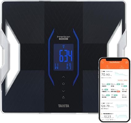 タニタ 体組成計 ヘルスメーター スマホ 日本製 ブラック RD-912 BK 医療分野の技術搭載/筋肉の質が分かる/スマホでデータ管理 インナースキャンデュアル