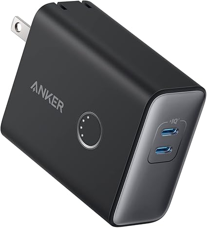 Anker 521 Power Bank (PowerCore Fusion, 45W) (5000mAh 20W出力モバイルバッテリー搭載 45W出力USB充電器) / コンセント一体型/PSE認証済/PowerIQ 3.0 (Gen2) 搭載/USB PD対応/折りたたみ式プラグ (ブラック)