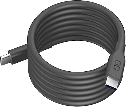 CIO 柔らかいスパイラルシリコンケーブル CtoC (Type-C/USB-C) 急速充電 磁石 マグネット吸着 充電ケーブル PD 240W データ転送 480Mbps 形状記憶 絡まりにくい (1m, 04：ライトブラック)