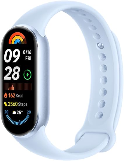 Xiaomi Smart Band 9 スマートウォッチ 21日間連続使用 ディスプレイ輝度強化 環境光センサー搭載 クイックリリース構造 150種類スポーツモード スマートバンド 着信通知・LINEアプリ通知 iPhone&Android対応 アークティックブルー