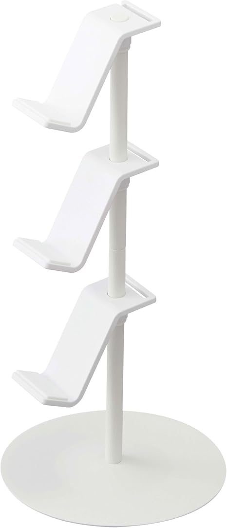 山崎実業(Yamazaki) ゲームコントローラー収納ラック ホワイト 約W17XD17XH38.5cm スマート 置いたまま充電可能 コントローラーケース 5088