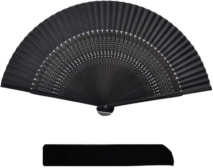 [恵千堂] 扇子 シルク 竹 シンプル 無地 丈夫 ケース 袋 付きメンズ 男女兼用 和装