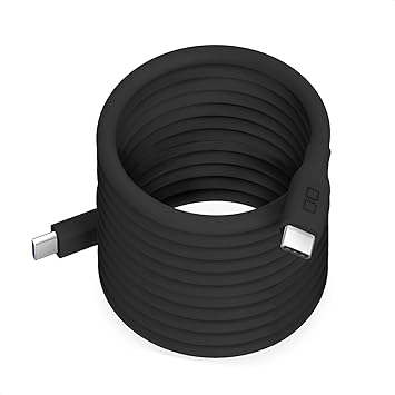 CIO 柔らかいスパイラルシリコンケーブル CtoC (Type-C/USB-C) 急速充電 磁石 マグネット吸着 充電ケーブル PD 240W データ転送 480Mbps 形状記憶 絡まりにくい iPhone15 / 16 / Macbook Pro/Air/iPad/ノートパソコン Galaxy Google Pixel Android (アンドロイド) (ブラック, 2m)
