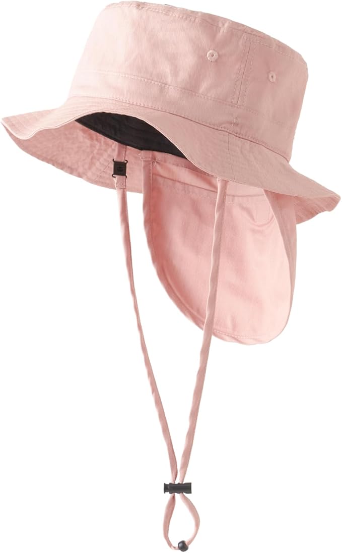 [EMOKA] キッズ ハット 帽子 UVカット 子供 ベビー 52cm 54cm 日よけ タレ付き