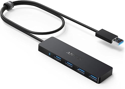 Anker USB3.0 ウルトラスリム 4ポートハブ USB ハブ 60cm ケーブル 5Gbps高速転送 バスパワー 軽量 コンパクト MacBook/iMac/Surface Pro 等 ノートPC 他対応 USBハブ テレワーク リモート 在宅勤務