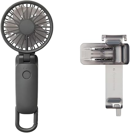 リズム(RHYTHM) ハンディファン 取付用 クリップ セット 2025 [Silky Wind Mobile 3シリーズ専用] ダークグレー 日傘対応 滑り止め付き 直径5～14mmシャフト対応