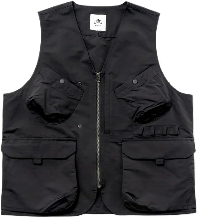 [WAKU] 人類の記録を残すためのベストショットベスト 多機能 キャンプ フィッシング 多ポケット 釣り 作業用