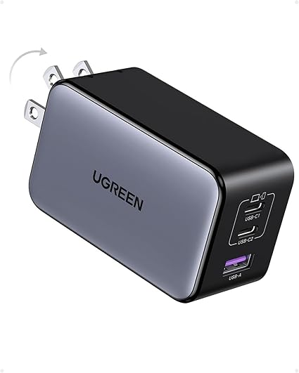 UGREEN NexodeX 100W充電器 USBC*2+USB A3ポート タイプC 急速充電器 新生代GaNInfinity™チップ 独自Airpyra技術 ノートパソコン PSE技術基準適合 安全保護機能 PD3.0 PPS規格 折り畳み式 MacBook/iPad/iPhone 16/15/14/Android/Galaxy S24その他USB-C機器対応