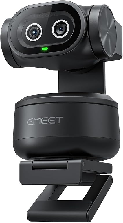 EMEET PIXY Web Camera, 4K- AI Auto Tracking, PTZ Camera, PDAF High Speed Autofocus, 1/2.55" Sony Sensor, 3 Microphones, Preset Gesture Control, Broadcasting, OBS, Twitch, Switch 2 Compatible