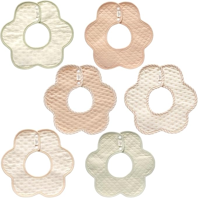 [アンジュスマイル] ベビー スタイ よだれかけ ベビー ビブ 赤ちゃん 防水 360 無地 6枚 セット 綿 100%