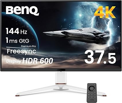 ベンキュージャパン BenQ MOBIUZ EX381U ゲーミングモニター 37.5インチ 4K UHD IPSパネル LEDバックライト ノングレア /1ms/144Hz/HDR 600/PixSoulエンジン搭載/HDMI eARC 7.1ch対応/FreeSync Premium Pro/輝度自動調整機能（B.I.+ Gen2）搭載