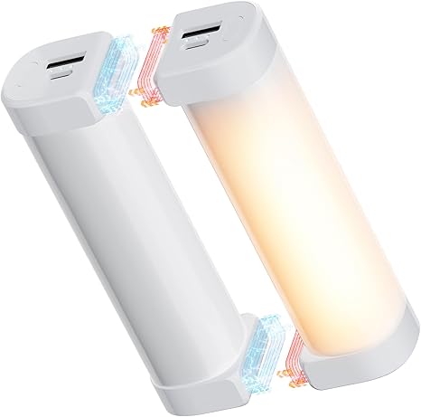 HAGOOGI (ハゴオギ) 充電式カイロ 360°全面発熱 3秒急速発熱 3階段温度調節 電気カイロ モバイルバッテリー機能 大容量 クリスマスプレゼント 10000mAh 14時間連続発熱可能 【新型磁気式/分離式設計】 小型 超軽量 持ち運びやすい 5V/2A急速充電 旅行 出張 通勤通学用 (ホワイト)