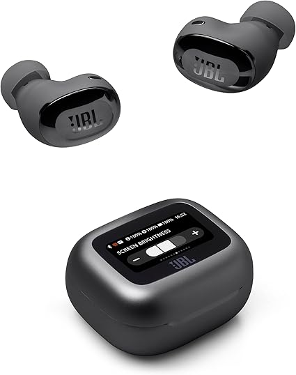 JBL LIVE BUDS 3 スマートタッチディスプレイ搭載 ワイヤレスイヤホン 小型 軽量 LDAC ハイレゾワイヤレス対応 ノイズキャンセリング 10mmダイナミックドライバー (ブラック)