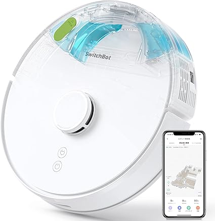 SwitchBot ロボット掃除機 2700pa強力吸引 水拭き対応 禁止エリア マッピング 静音設計 レーザー搭載 S1