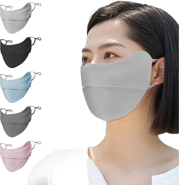 [LAAVVA] UVカットマスク 冷感 冷感マスク 【 UVカット 99% UPF50+ 業界最高水準 】 ３D 小顔 接触冷感 ひんやり cool 焼かない 息苦しくない 呼吸がしやすい 紫外線 スポーツ フェースカバー ひんやり メッシュ 紫外線 対策 日焼け 防止 繰り返し 洗える 通気 快適 紐調整可能 男女兼用