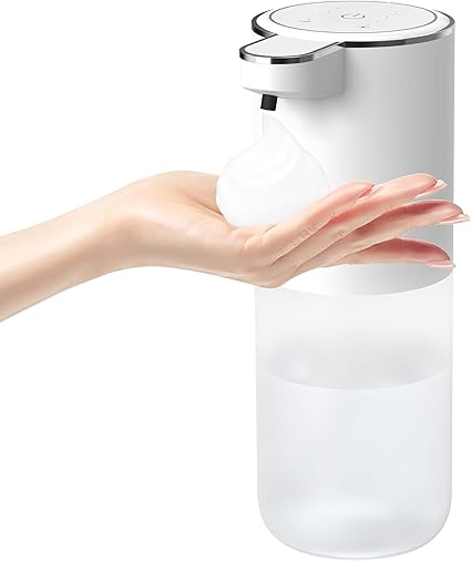 Gogorelax ソープディスペンサー ハンドソープ 自動 泡 吐出量4段階調 防水 400ml 壁掛け ノータッチ オートディスペンサー 静かな音 ディスペンサー 細かい泡 充電式 半透明ボトル 食器用洗剤 キッチン 洗面所などに適用