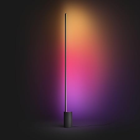 フィリップスヒュー(Philips Hue) フロアライト - スマート照明 Alexa対応 マルチカラー 1600万色 電球色 昼白色 調光 調色 スマートホーム 間接照明 LED スマートライト 音声操作 アプリ操作 Matter対応 ブラック 【エンタメ連携対象】 ゲーミングライト