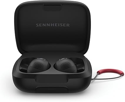 ゼンハイザー Sennheiser ワイヤレスイヤホン MOMENTUM Sport ブラック 高性能ドライバー 24時間再生 ハイブリッドアダプティブノイズキャンセリング 外音取り込み機能 bluetooth 5.2 IP55 スポーツ用イヤホン 心拍数 体温測定