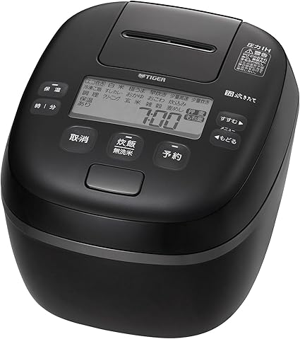 タイガー魔法瓶(TIGER) 炊飯器 1升 圧力IH式 ご泡火炊き 土鍋かまどコート釜 フォグブラック JPI-X180KX