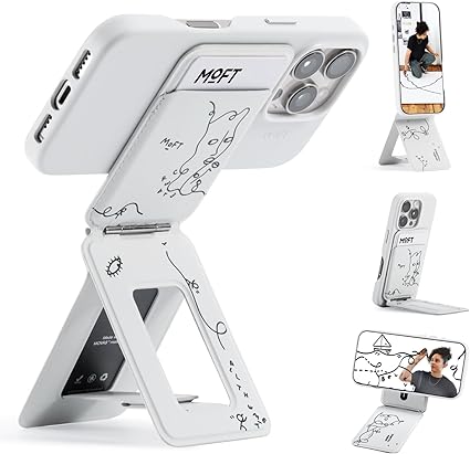 MOFT【公式直営店】モフト スマホスタンド 8-in-1多機能スタンド コラボ限定 Shantell Martin カードケース付き MagSafe対応/NFC/Suica/タッチ決済対応｜iPhoneシリーズ・全機種対応｜アイアンリング付き｜薄型・軽量・折りたたみ式｜多角度調整・三脚 携帯スタンド｜自撮り・動画視聴・ウェブ会議・旅行に最適（カード収納）