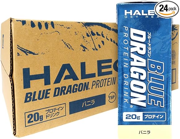 HALEO プロテインドリンク ブルードラゴン たんぱく質20g ミルクプロテイン 200ml x 24パック リッチバニラ味 24 本