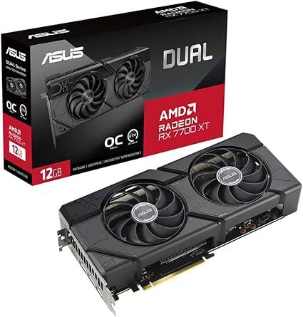 ASUS Dual Radeon RX 7700 XT OC Edition 12GB GDDR6 DUAL-RX7700XT-O12G ビデオカード/DUAL-RX7700XT-O12G 国内正規流通品
