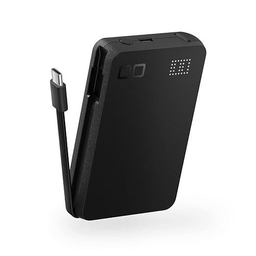 CIO モバイルバッテリー ケーブル内蔵 [薄さ 18mm] タイプC 30W 10000mAh 軽量 小型 薄型 iPhone 15 / 16 / Android/Macbook/ノートPC/iPad用 USB Type-C 急速充電 SMARTCOBY Pro SLIM Cable 35W (ブラック)