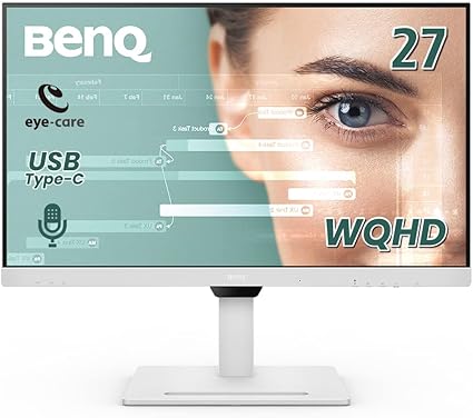 ベンキュージャパン BenQ アイケアモニター GW2790QT (27インチ/WQHD/IPS/USB Type-C 65W給電/HDMI/DP/ノイズキャンセリングマイク内蔵/ノイズフィルタースピーカー付き(2W×2)/デイジーチェーン/コーディングモード/輝度自動調整機能(B.I. Gen2)搭載/ブルーライト軽減プラス/フリッカーフリー/カラーユニバーサルモード/高さ調整/回転(