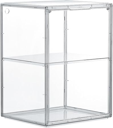 八番屋 フィギュアケース 収納 透明展示ケース マグネット式扉 コレクションケース 積み重ね可能 幅29.2×奥25×高さ40cm クリア 一つ